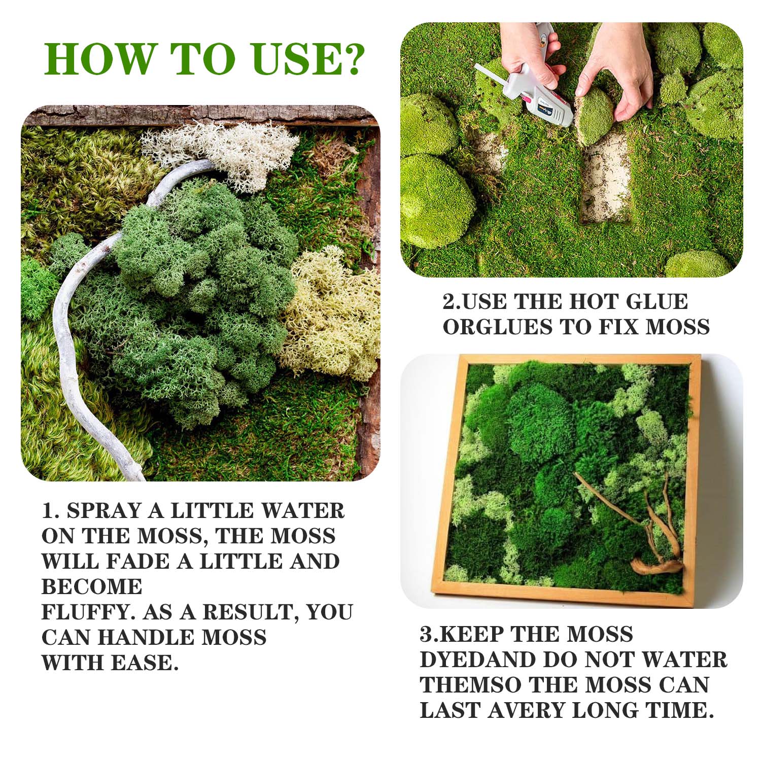 Artificial Green Plants Eterna - Preserved Moss Sheet recension och pris