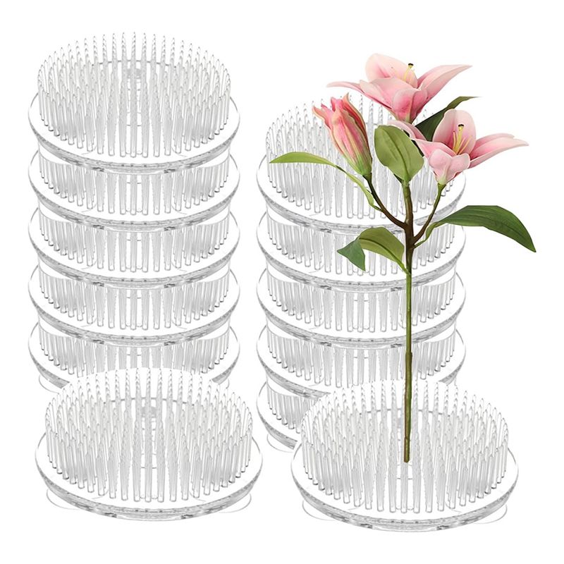 Set Of 12 Clear Plastic Pin Fr - Flower Frog Pin recension och pris